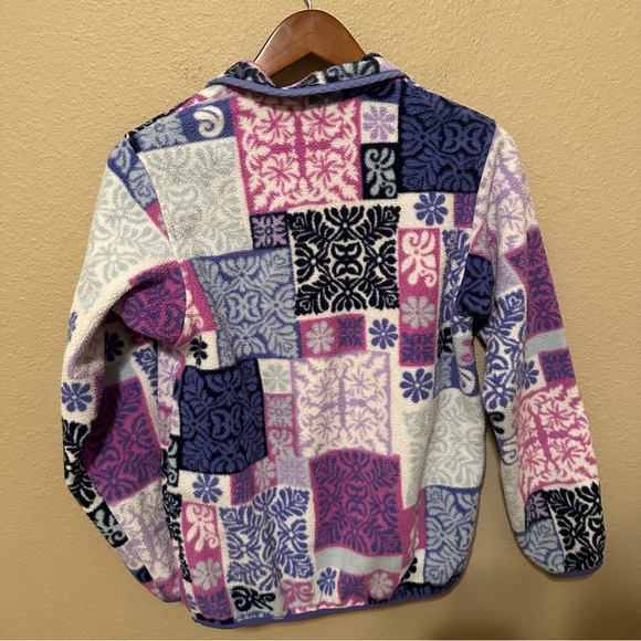 Patagonia Women’s Purple Floral Synchilla Snap-T Fleece Pullover - Picture 2 of 4